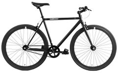 FabricBike-Fixie Bike, Fixed Gear Bike, Single Speed, Hi-Ten steel black frame, 10Kg (Fully Matte Black, L-58)