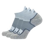 OrthoSleeve Diabetic & Neuropathy Socks (3 Pack), Grey No Show, Medium