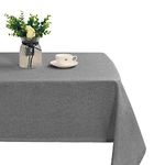 XWZO Grey Faux Linen Tablecloth Rectangular - Wrinkle Free, Washable Rust-Proof Rectangle Table Cloth for Kitchen Dining, Outdoor Picnic, Decorative Oblong Table Cover for Everyday Use, 54 x 80 Inch