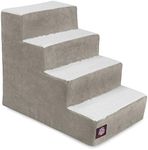 4 Step Portable Pet Stairs by Majestic Pet Products Villa Vintage Steps for Cats and Dogs Grey