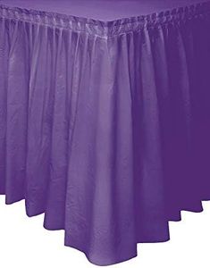 Unique- Falda de mesa de plástico, Color morado oscuro, 420 cm (50055)