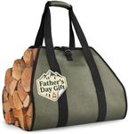 Firewood Carrier with Reinforced Handles - Water-Resistant Canvas Wood Carrier for Firewood with Touch Fastener & Heavy-Duty Waxed Fabric - Large Capacity (39.4"x18.5") for Home, Camping & Outdoor