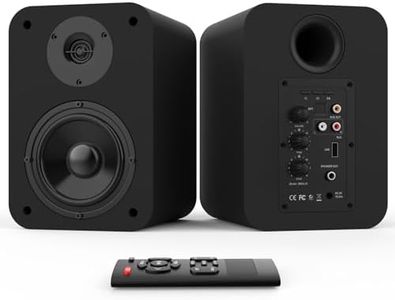 BESTISAN Bluetooth Bookshelf Speakers,Bookshelf Active Speakers with Optical/RCA/Coax/USB Input for TV, Turntables, 50W RMS Home 2.0 Neared Field Audio Speakers with Speaker Out, (Pair, Black), (SR04)
