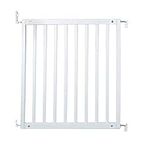 Safetots Simply Secure Wooden Gate, 72cm - 79cm, White, Wooden Stair Gate, Screw Fit Baby Gate, Stylish and Practical Safety Barrier