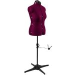 Sewing Online Adjustable Dressmakers Dummy, in Wine Fabric with Hem Marker, Dress Form Sizes 16 to 22 - Pin, Measure, Fit and Display your Clothes on this Tailors Dummy - 023817-WINE