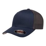 Flexfit Fitted 2-Tone Trucker Hat, Navy/Graphite, One Size