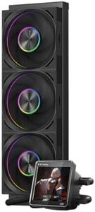 PCCOOLER CPS DT360 ARGB Display Liquid Cooler, 3.4-inch IPS Display, 360mm ARGB Water Cooling, High-Performance F7 X120 Modular Fan, Compatible with AM4/AM5, LGA115X/1200/1700/1851 Black