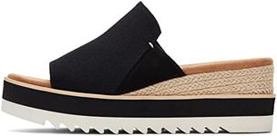 TOMS Women’s Diana Mule Wedge Sandal, Comfortable Slip-On with Cushioned Midsole & Wedge Heel for Day-to-Night Wear - Black Heavy Canvas - 6