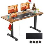 farexon 55 x 24 Inch Electric Standing Desk Adjustable Height, Sit-Stand Desk with Oversized Mouse Pad， Double Crossbeam Structure, Four Preset Heights, 27''-45'' Lifting Range Stand up Desk