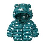 liangp Must Haves Toddler Coat Lightweight Outfit Bear Ear Clothes Zipper Solid Outerwear Warm Girl Jacket Boy Clothing Thick Coat Must Haves Dark Green