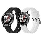 kwmobile Straps Compatible with COROS PACE 2 / APEX (42mm) Straps - 2x Replacement Silicone Watch Bands