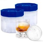 Ice Ball Molds Maker - 2 Pack Sphere Molds - 2.5 inch Round Ice -Slow Melting Ice for Whiskey, Bourbon and Cocktails -