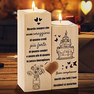 PRSTENLY Regalo Donna Uomo Compleanno, Portacandele Idee Regali Compleanno Per Amica Mamma Nonna Zia Sorella