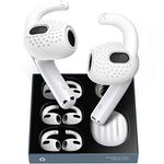 Gcioii 3 Pairs Ear Hooks Covers for AirPods 3 [Added Storage Pouch] Sport Anti Slip Ear Tips Wings, Grip Tips Accessories Compatible with Apple AirPods 3rd Generation (White)