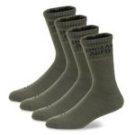 Fitness Mantra® 4 Pairs Full Length Socks | Free Size| Padded Cushion| Breathable| Full Length Socks| (Army)