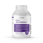 CURA NUTRITION - Sporebiotics (90 Capsules) | Bacillus Spore Probiotic Supplements with Carotenoid Antioxidants, Spore Probiotics, Gut Health Supplement, Vegan, Vegetarian, Paleo & Keto Friendly