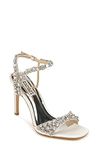 Badgley Mischka Women's Gaela Heeled Sandal, White Satin, 8.5