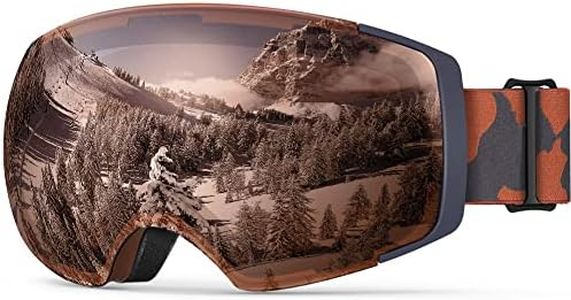 OutdoorMaster Ski Goggles with Cover Snowboard Snow Goggles Men Women OM-2 (Orange slice deep mercury)