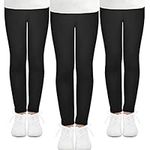 JOCMIC 3 Pack Girls Leggings Full Length Toddler Leggings Stretchy Tights Pants 5-14 Years Black