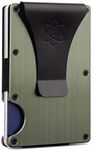 ROSSM Slim Minimalist Front Pocket RFID Blocking Carbon Fiber Metal Wallets for Men with Money Clip and Cash Strap