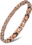 MagnetRX® Women's Pure Copper Magnetic Bracelet – Effective Ultra Strength Magnetic Copper Bracelets for Women – Adjustable Bracelet Length with Included Sizing Tool (Xo Style)