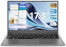 SGIN 17 Inch Laptop, Laptops with IPS Full HD, Intel Celeron Quad Core J4105 8GB RAM 256GB SSD, Buletooth 4.2, Mini HDMI, Webcam,2xUSB 3.0, Expandable Storage 512GB TF(Gray)