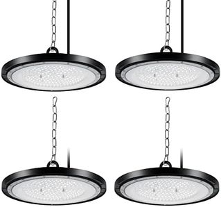 4 PCS 100W Faretto LED UFO,10000LM UFO Lampada da Officina, 6000K-6500K Bianco Freddo LED High Bay Light, IP65 Impermeabile LED Industriale Faretto per Garage, Magazzini, Fabbrica,Stadio coperto