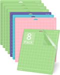 Cutting Mat 12x12 for Cricut 8 Packs Variety for Cricut Explore Air 2/Air/One/Maker (LightGrip,StandardGrip,StrongGrip,FabricGrip) Non-Slip Durable Mats