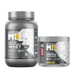 MuscleBlaze Biozyme Performance Whey Protein Powder, Chocolate Hazelnut (1kg / 2.2lbs) & Micronised Creatine Monohydrate CreAMP, Citrus Blast (100g) | Pack of 2