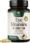 Eye Vitamin & Mineral Supplement with Lutein, Zeaxanthin, Bilberry & Zinc, Supports Eye Strain, Vision Health for Adults with Vitamins C & E, Non-GMO, Vegan Eye Vitamins Supplement - 60 Capsules