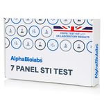 AlphaBiolabs STI Test - Tests for 7 STIs: Chlamydia, Gonorrhoea, Mycoplasma genitalium, Mycoplasma hominis, Trichomoniasis, Ureaplasma parvum (UTI) and Ureaplasma urealyticum (UTI)