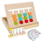 Montessori Preschool Learning Toys for Kids: Wooden Slide Puzzle Board Toys Color Shape Sorting Matching Brain Teasers Education Logic Game Gift for 3 4 5 6 7 Years Old Toddlers Child Boys Girls