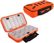 Goture Small Fishing Tacle Box, Fishing Lure Box, Swivels Hooks Baits Fishing Box for Tackle, Carp Sea Fishing Tackle Box, Orange, 6.3 x 3.54 x 1.57 inches