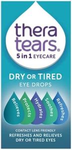 TheraTears Dry or Tired Eye Drops | Refreshes, Hydrates, Protects and Relieves Dry or Tired Eyes | Contact Lens Friendly | 5 in 1 Eye Care Drops | 10ml