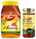 Dabur Honey Sundarbans-500gm: 100% Pure Wild Forest Honey | Raw, Unprocessed | Naturally rich in Antioxidants & Dabur Honey :100% Pure World's No.1 Honey Brand with No Sugar Adulteration - 1kg