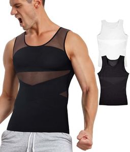 TAILONG 2 Pack Men's Compression Shirt for Body Shaper Slimming Vest Tight Tummy Control Shapewear Tank Top