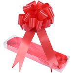 NiCoLa 30 Pack Pull Bows Large Satin Ribbon Florist Red Pull Bows for Gift Wrapping, Wedding Cars, Baskets, Party Decorations (Red)