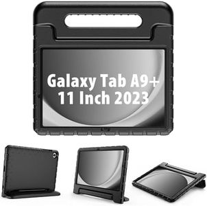 ProCase Kids Case for Galaxy Tab A9 Plus/A9+ 11 Inch 2023 SM-X210/X215/X216/X218, Shockproof Lightweight Kids Friendly Case with Convertible Handle Stand for Girls Boys Children Toddler Baby -Black