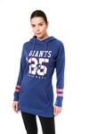 Icer Brands NFL New York Giants Women's Tunic Pullover Hoodie Sweatshirt,Royal,Small