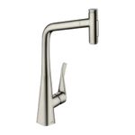 Hansgrohe Metris Select M71 Single lever kitchen mixer 320, pull-out shower, 2jet, colour: Stainless steel finish - 73820800