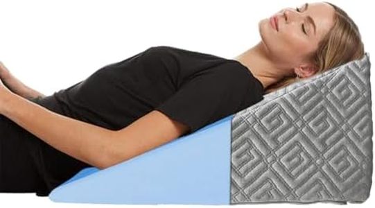 Sleepsia Wedge Cushion | 1 Year Warranty | Orthopedic Wedge Pillows for Bed - Acid Reflux, Pregnancy, Adjustable Bed & Ergonomic Elevation for Sleeping, Reading & Posture Correction Pillow (Grey) Gel