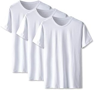 AORGSVI Mens V-Neck T-Shirts Soft Comfy Tees Short Sleeve Modal Stay Tucked Undershirts for Men 3-Pack Multipack, White, X-Large