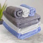 HEELIUM Bamboo Towel Set, 3 Bath & 3 Hand Towel Set, 600 GSM, Super Absorbent & Soft