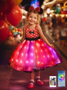 BLINGCOS Mouse Costume for Girls Toddler Dress Up Red Mouse Costume for Baby Girl Birthday Dress with Headband