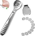 Foot Care Pedicure Callus Shaver, Stainless Steel Foot Callus Remover,Heel Razor Callus Shaver Sets Include 10 Replacement Slices and 1 Foot File Head Dry Hard Skin Remover for Hand Feet