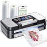 95Kpa Precision Pro Vacuum Sealer, with Double Heat Seal & Dual-Pump for Dry/Moist Food, 2X Strength, Food Vacuum Sealer Machine with Easy-Lock Handle, Built-in Cutter & Bag Storage, Stainless Steel