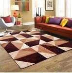 CARPETENT Concord Thick & Soft (Raza) Collection Beautiful & Best Carpets for Living Room Bedroom & Hall,Washable Rugs 5x7 feet Area Rugs (Color Brown)