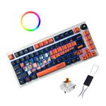 Kreo Swarm 75% Gasket Mounted Wireless Mechanical Gaming Keyboard Bluetooth/2.4GHz, Hot-Swappable Pre-Lubed Switches, Double Shot PBT Keycaps, Customizable (GTMX Sense, Naruto)