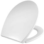 Toilet Seat with Soft Close and Quick Release for Easy Cleaning, Simple Top Fixing with Adjustable Hinge… (Oval)