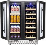 Aprafie Premium Dual Zone Wine and Beverage Refrigerator - 55 Cans, 20 Bottles, Quiet Compressor, 24-Inch Under Counter Fridge for Home Entertaining and Elegant Beverage Storage